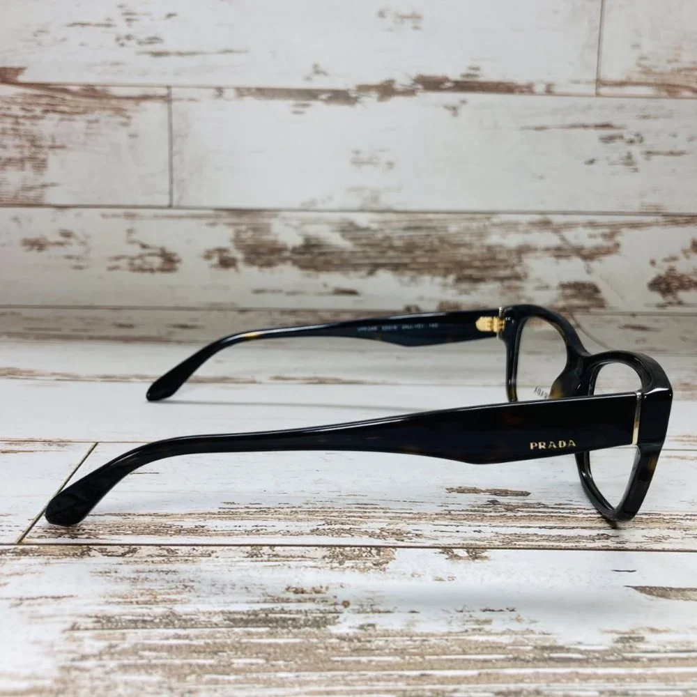 Prada Square Brown Havana Gold Eyeglasses Glasses Frames NWOT - Picture 6 of 12